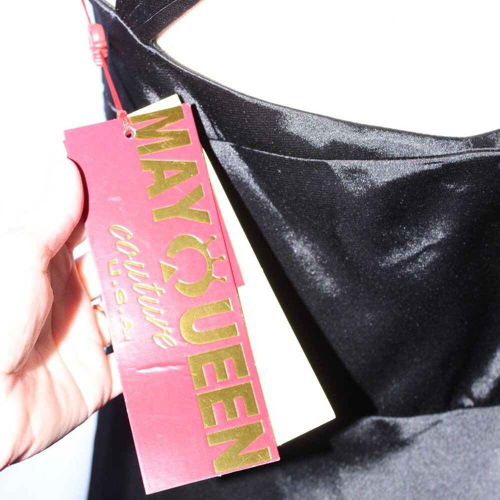 MayQueen #457 Long Satin Formal Prom or Evening Gown-Sizes 16-BLACK-NEW - Picture 7 of 7